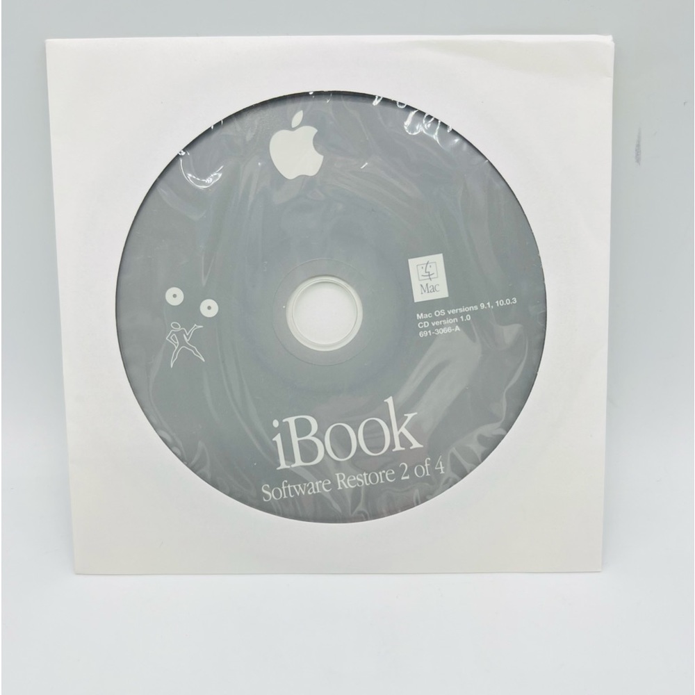 iBook Mac software restore discs2-4 Mac OS Version 9.1,10.0.3 CD Version 1.0